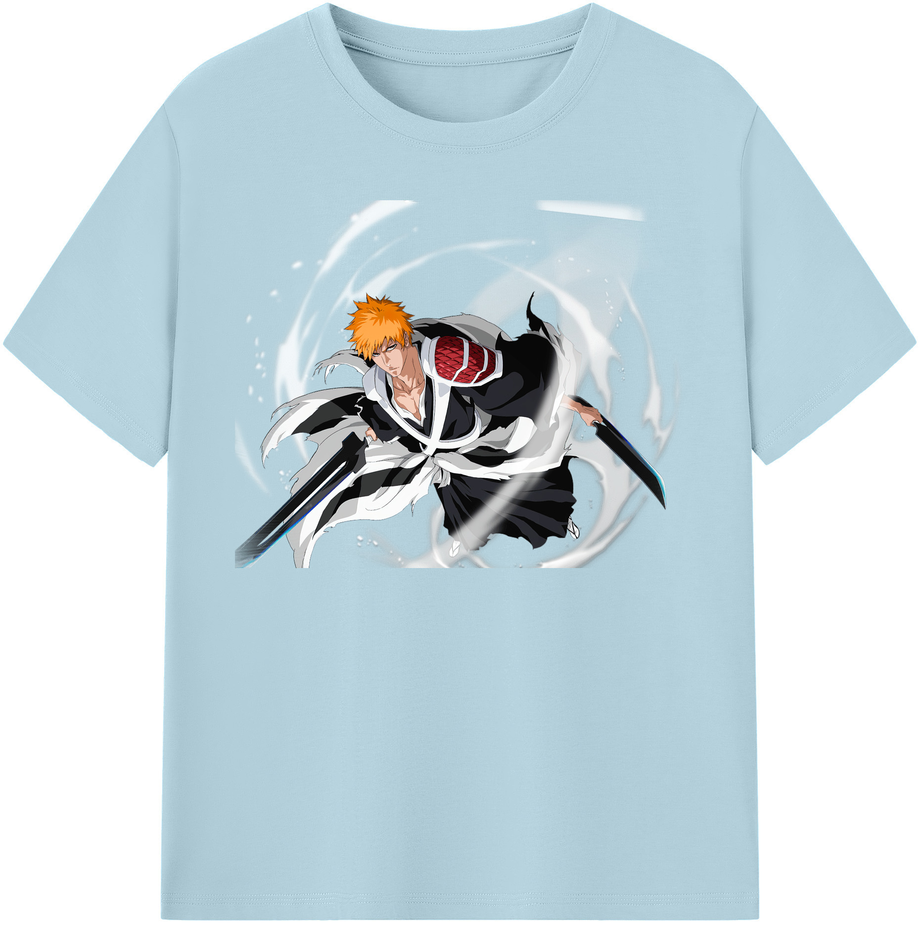 （画像用） ブリーチ 黒崎一護（くろさき いちご）BLEACH Kurosaki Ichigo 綿100％半袖Tシャツ（フロントプリント）